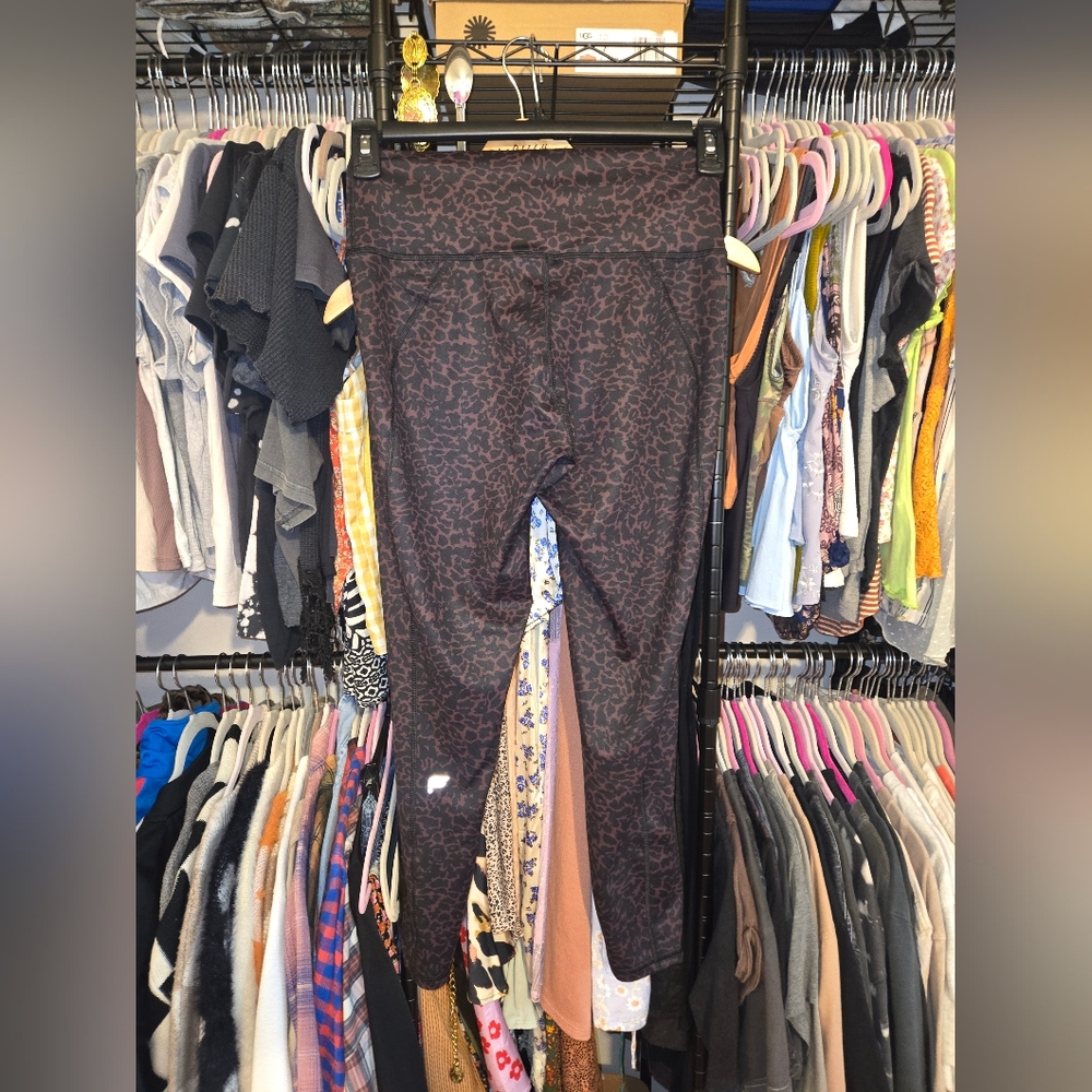 Fabletics Black And Brown Patterned Leggings - image 3
